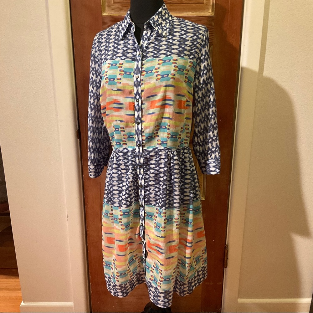 3J Workshop Johnny Was lightweight button down shirt dress